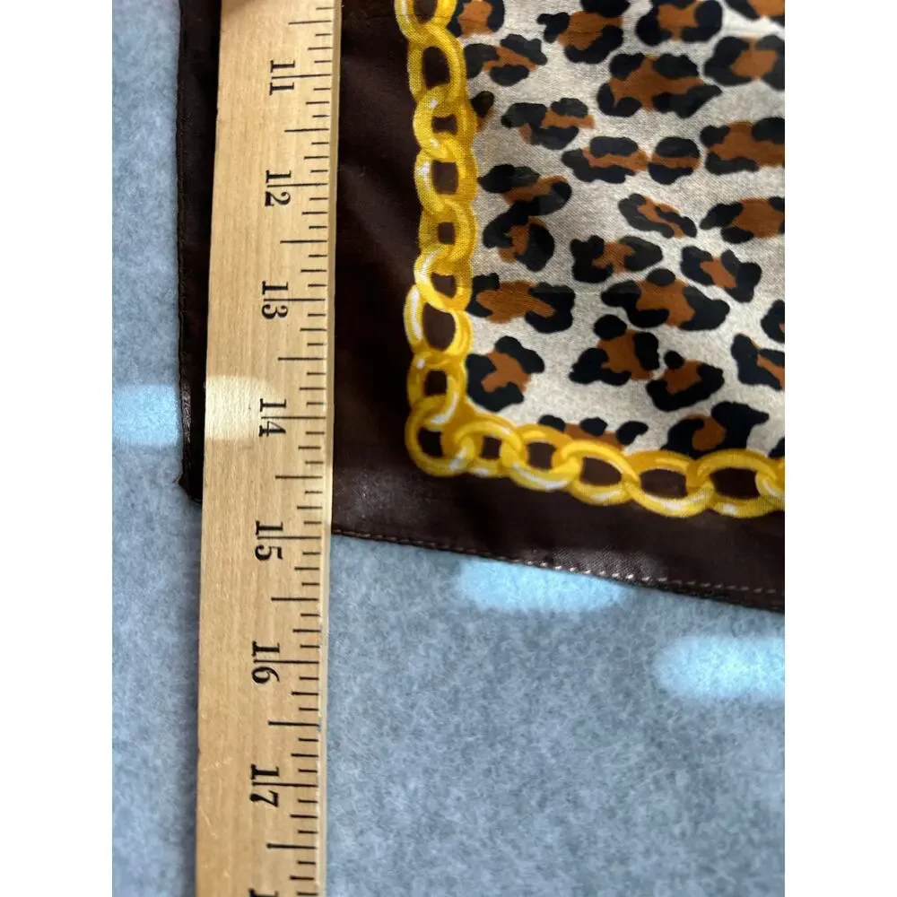Leopard Scarf Gold Chain Lightweight Oblong Scarf Glam